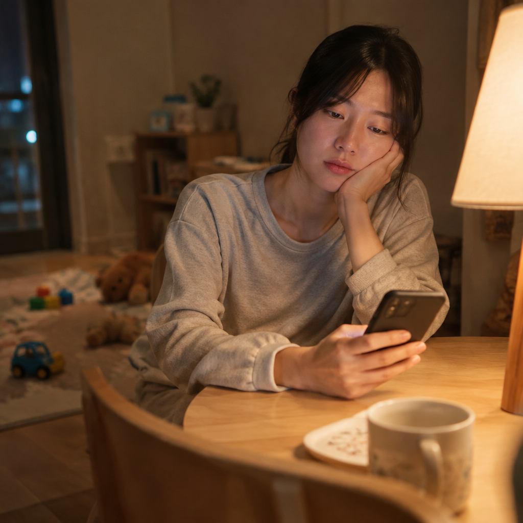 아이를 재운 뒤, 마음에 남은 장면 하나를 돌아보는 시간.